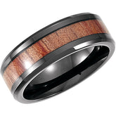 Cobalt Wood Inlay Wedding Band